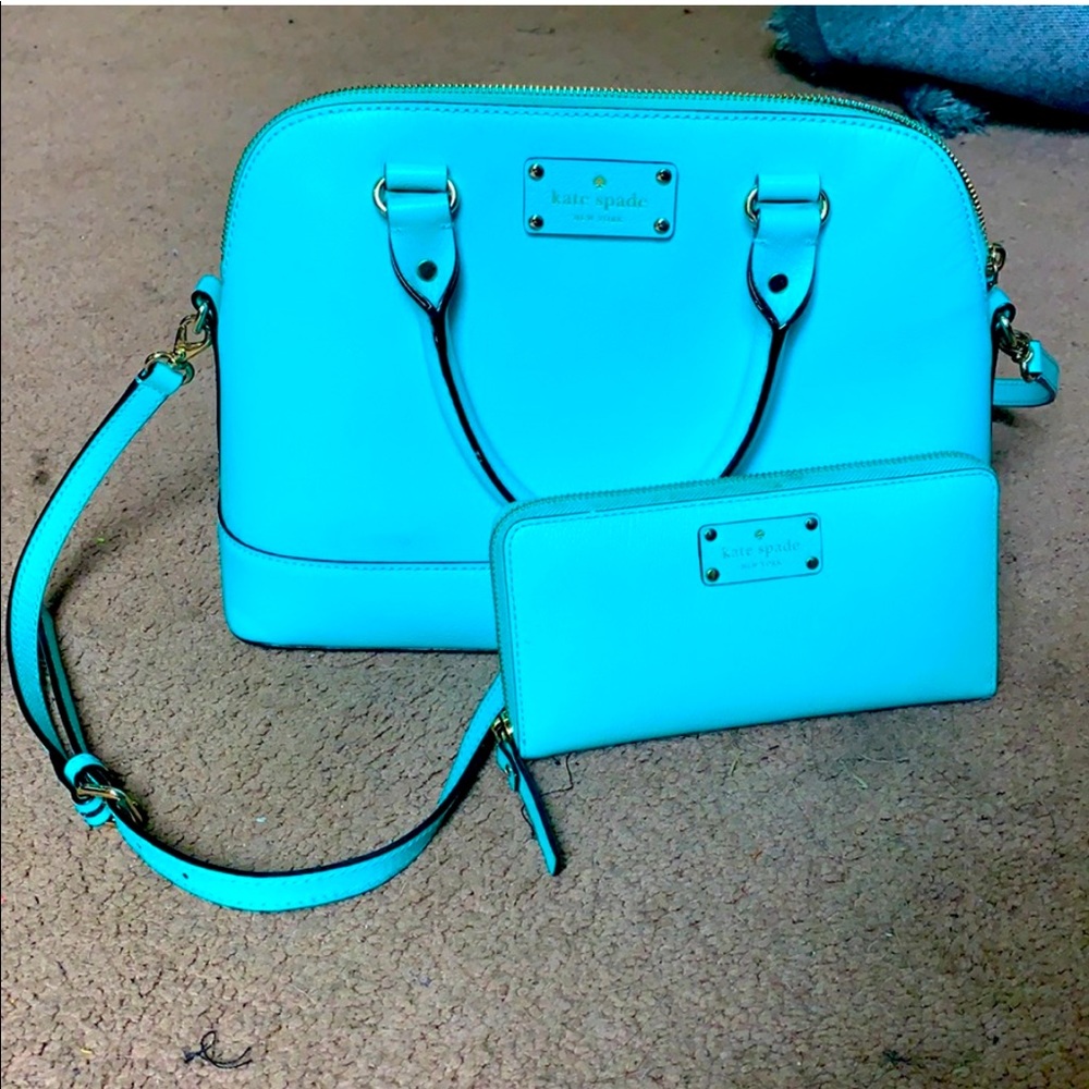 Aqua Kate Spade Crossbody & Wallet set ♠️